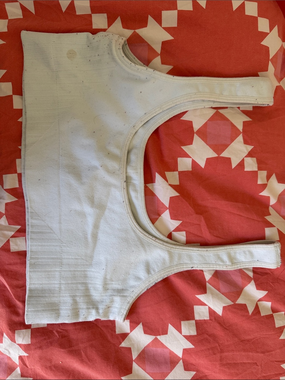 Zella White Ribbed Scoop Tank
